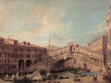 Grand Canal die Rialto Brücke aus dem Süden Canaletto Venedig Ölgemälde